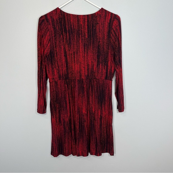 Soma Dress Womens Small Red Black Pattern Soft A-line V-Neck Lounge Wear Comfy - Picture 2 of 8